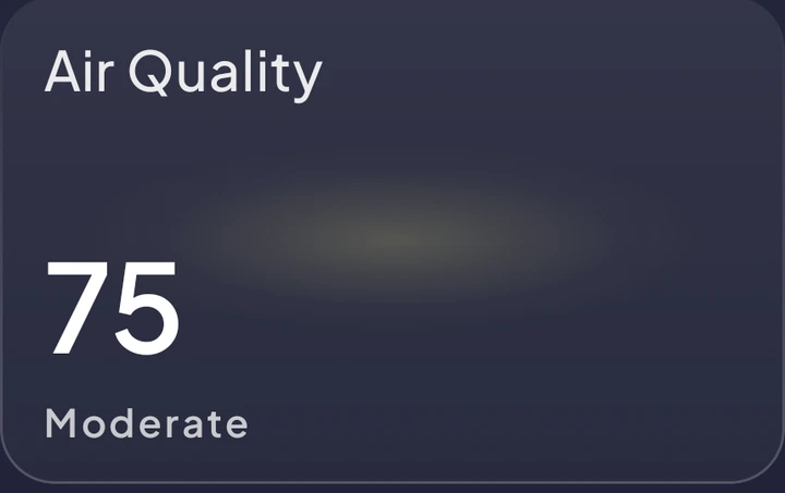Actual Air Quality card from Playful Weather